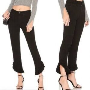 Paige Hoxton Ankle Jacqueline in Black Shadow high rise raw hem Sz 28